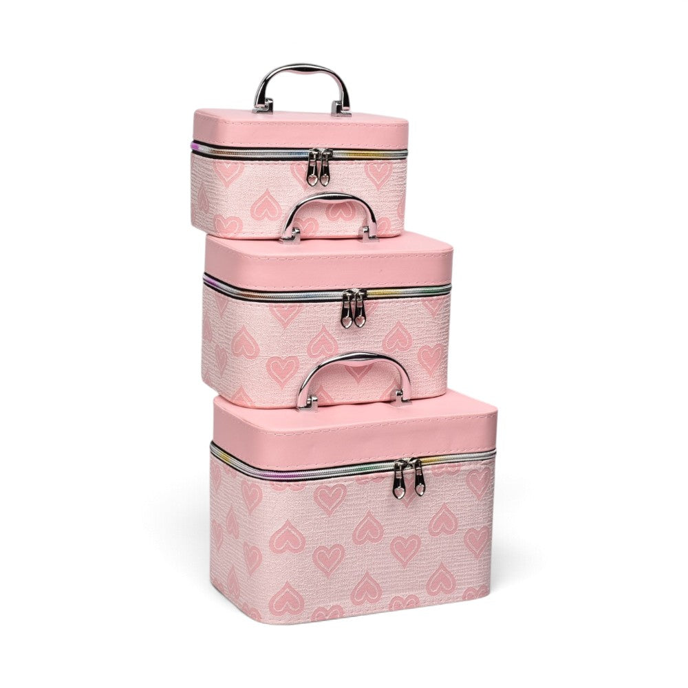 cosmetiquera neceser x3 und cuero sintetico dim:23x15x16.5cm