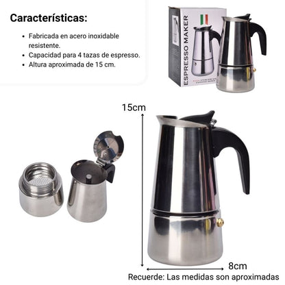 CAFETERA ACERO PLATEADO