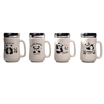 MUG POCILLO CERAMICA CON TAPA DISEÑO OSOS 440ML DIM:8*8*14