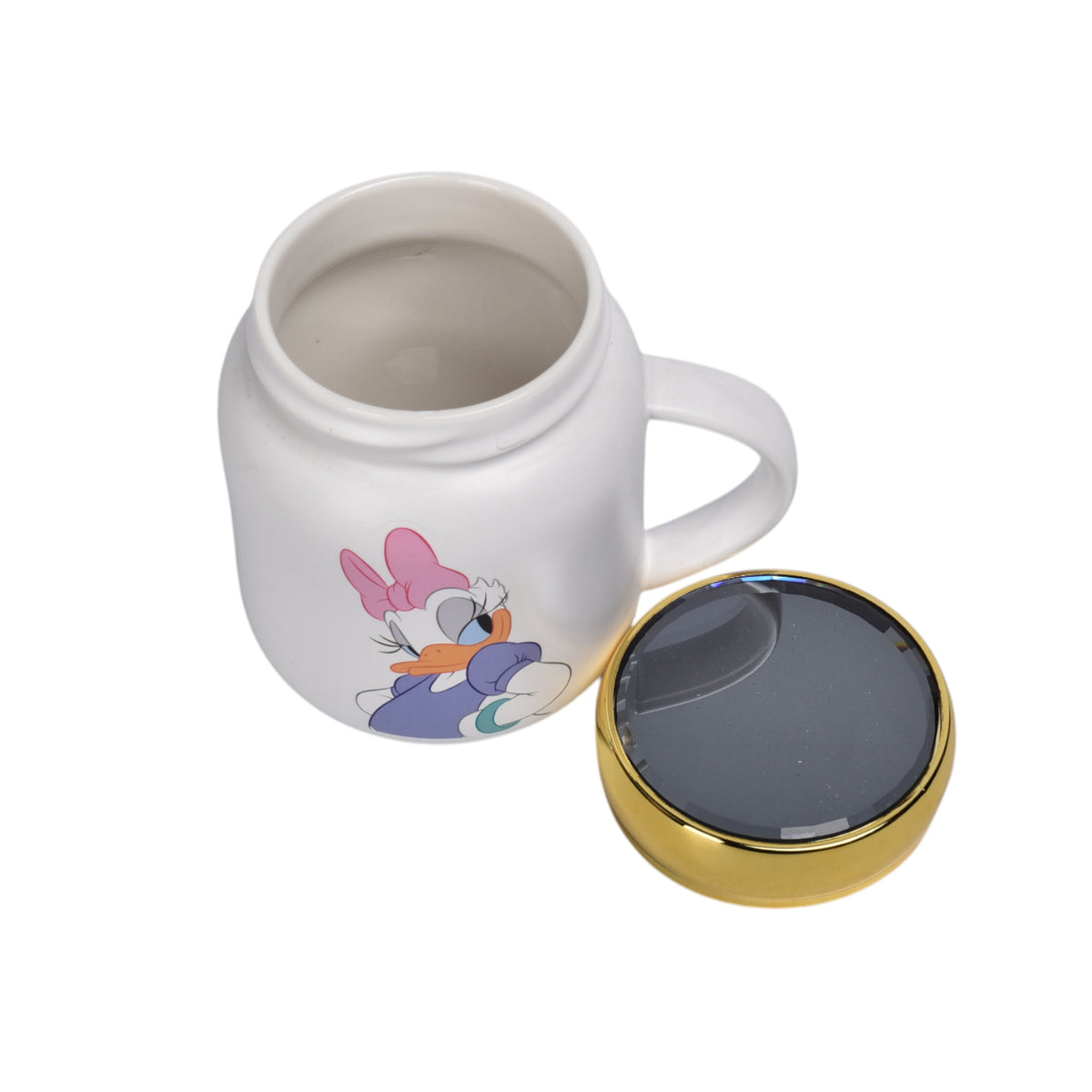 mug pocillo ceramica personaje con tapa de 420ml