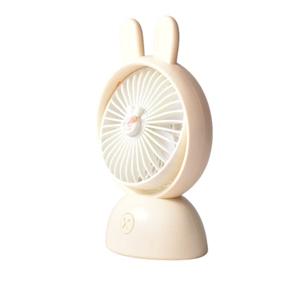 VENTILADOR REDONDO CON OREJAS RECARGABLE PLASTICO CON CABLE