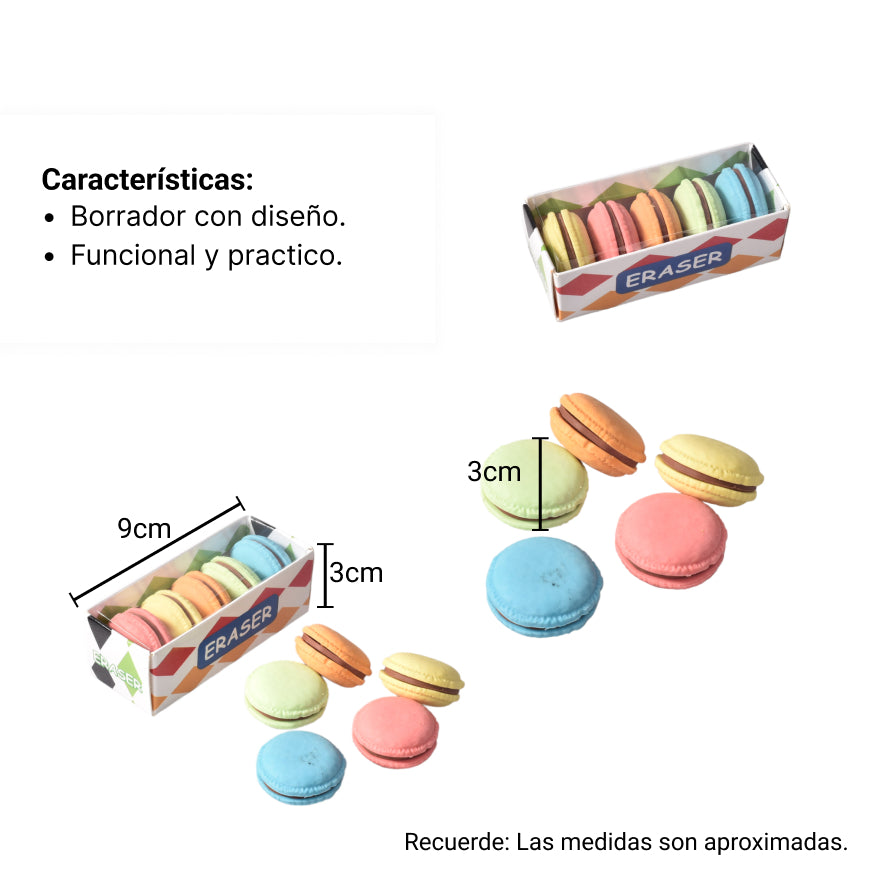 borrador macarron dim:8.5*3.5cm