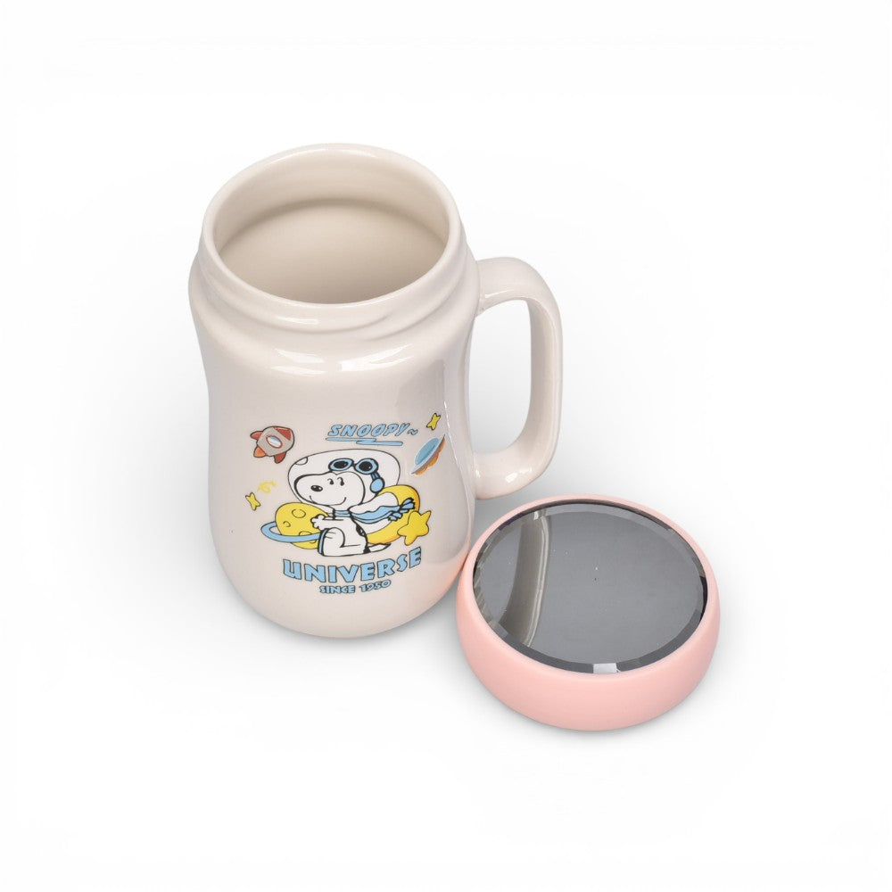 mug pocillo con tapa ceramica personaje 480ml dim:7x7x14