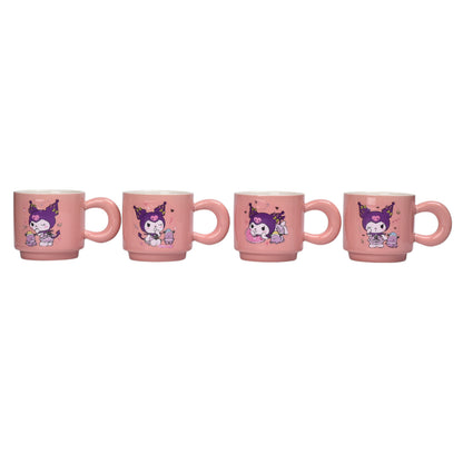 SET 4PCS POCILLOS CERAMICA CON BASE 120ML PERSONAJE