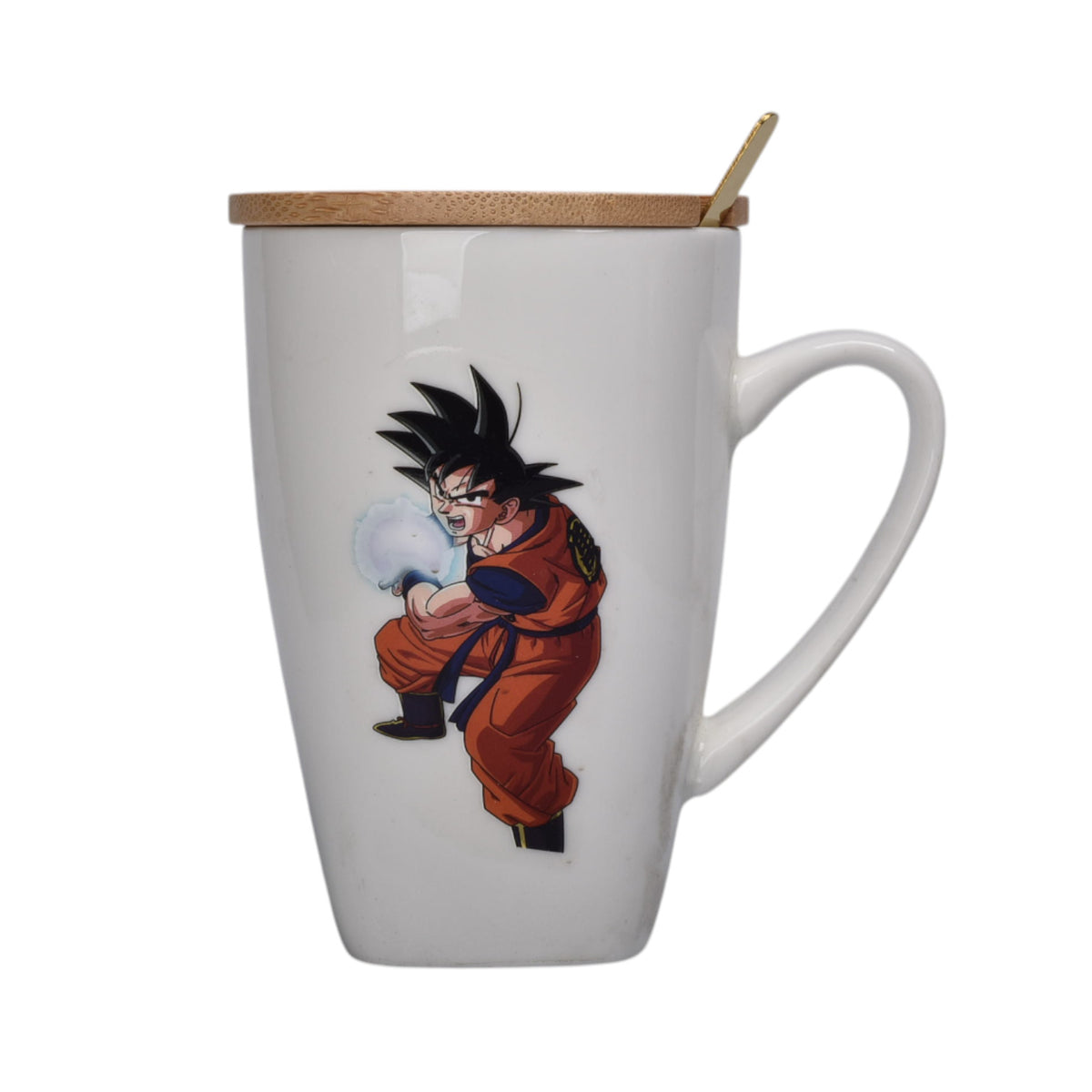 mug pocillo ceramica personaje con tapa de madera 380ml