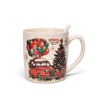 POCILLO SET CON CUCHARA NAVIDAD 210ML