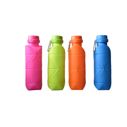 BOTELLA DE AGUA 600ML PLASTICO PLEGABLE SILICONA