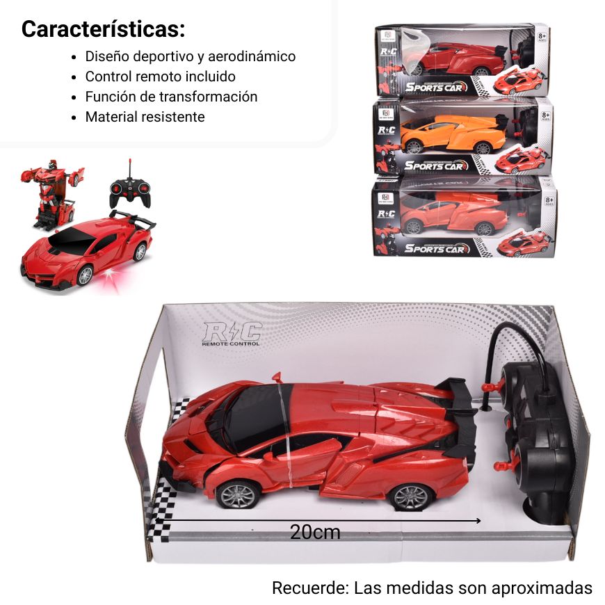juguete carro con control remoto plastico dim:30x16x12