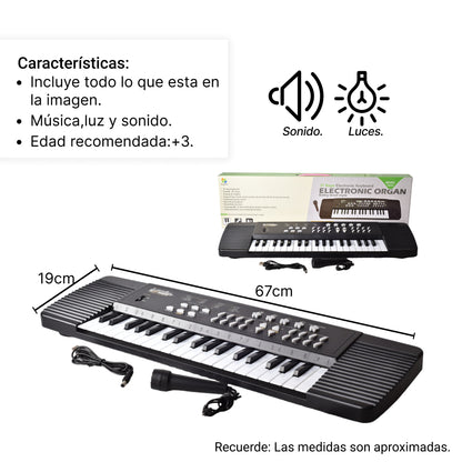 JUGUETE PIANO PLASTICO CON SONIDO Y ACCESORIOS