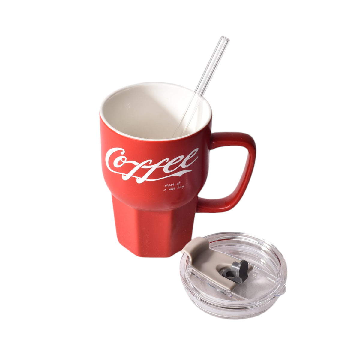 mug pocillo ceramica con pitillo