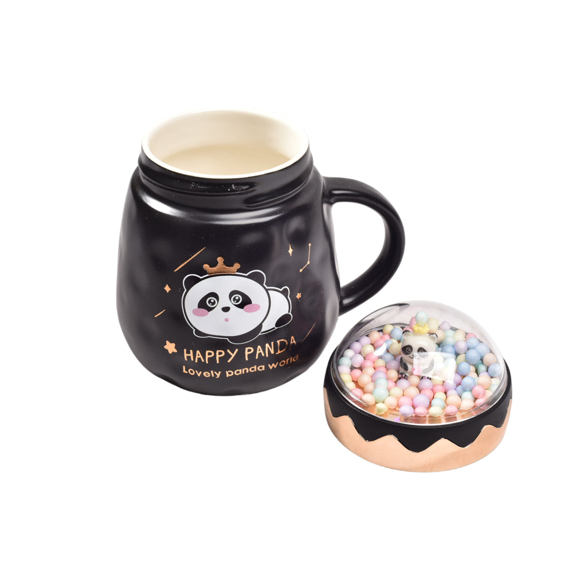mug pocillo ceramica de panda con tapa