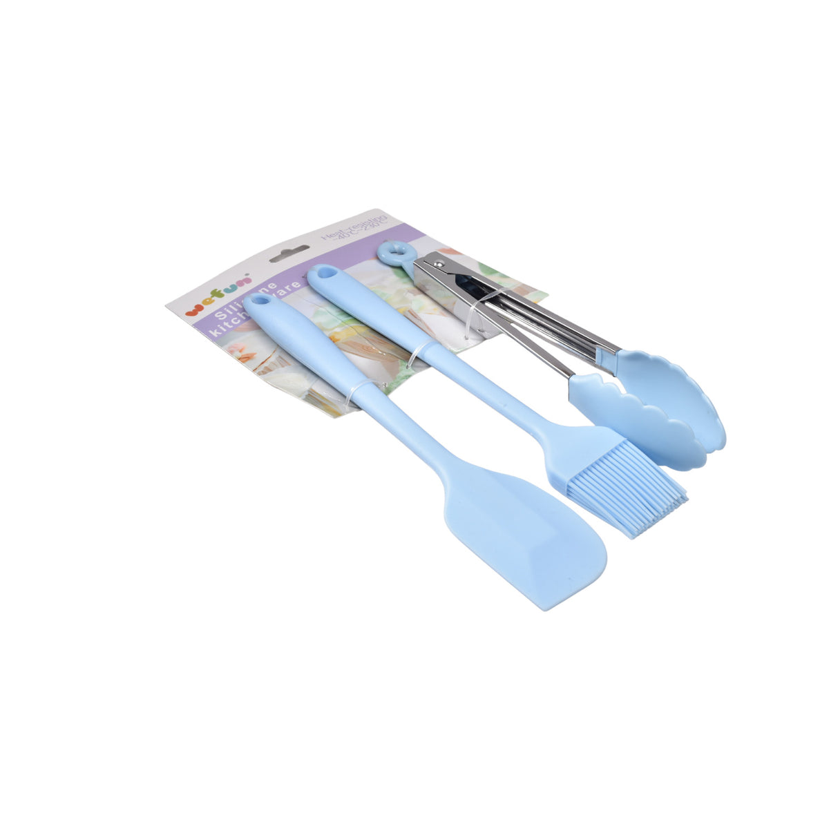set utensilios para cocina en silicona pinzas, pala y brocha