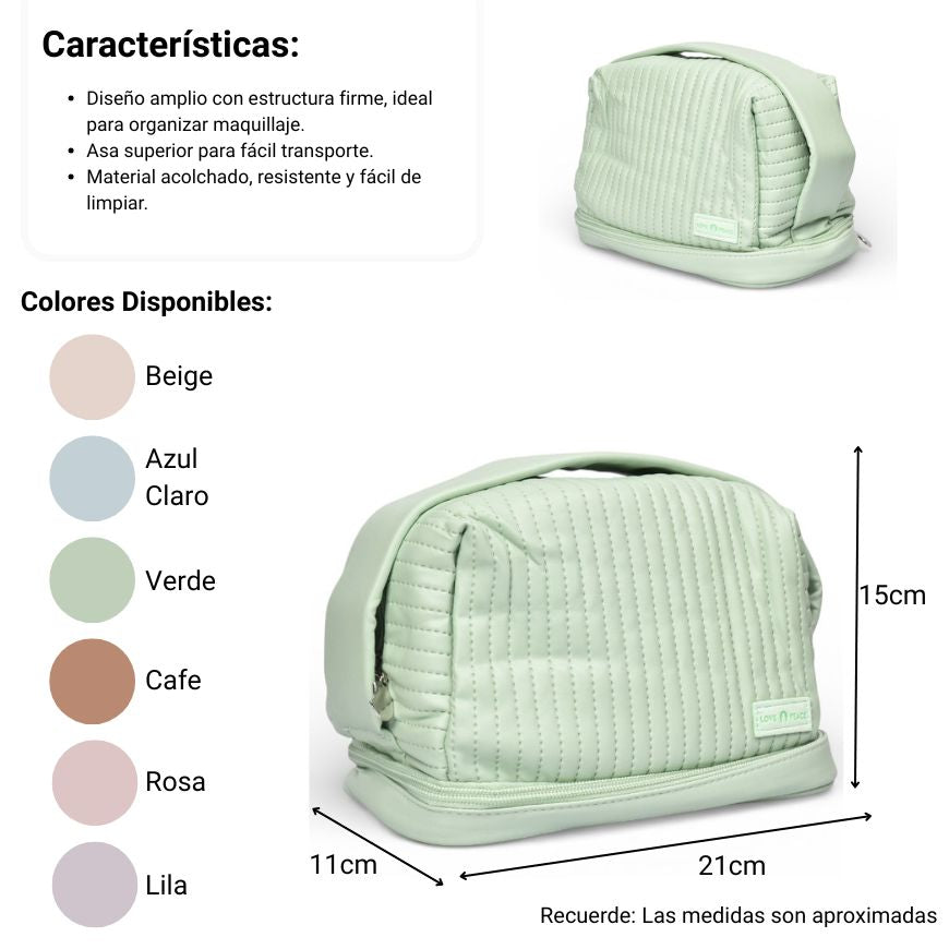 cosmetiquera sintetico colores surtidos dim:11x21x15