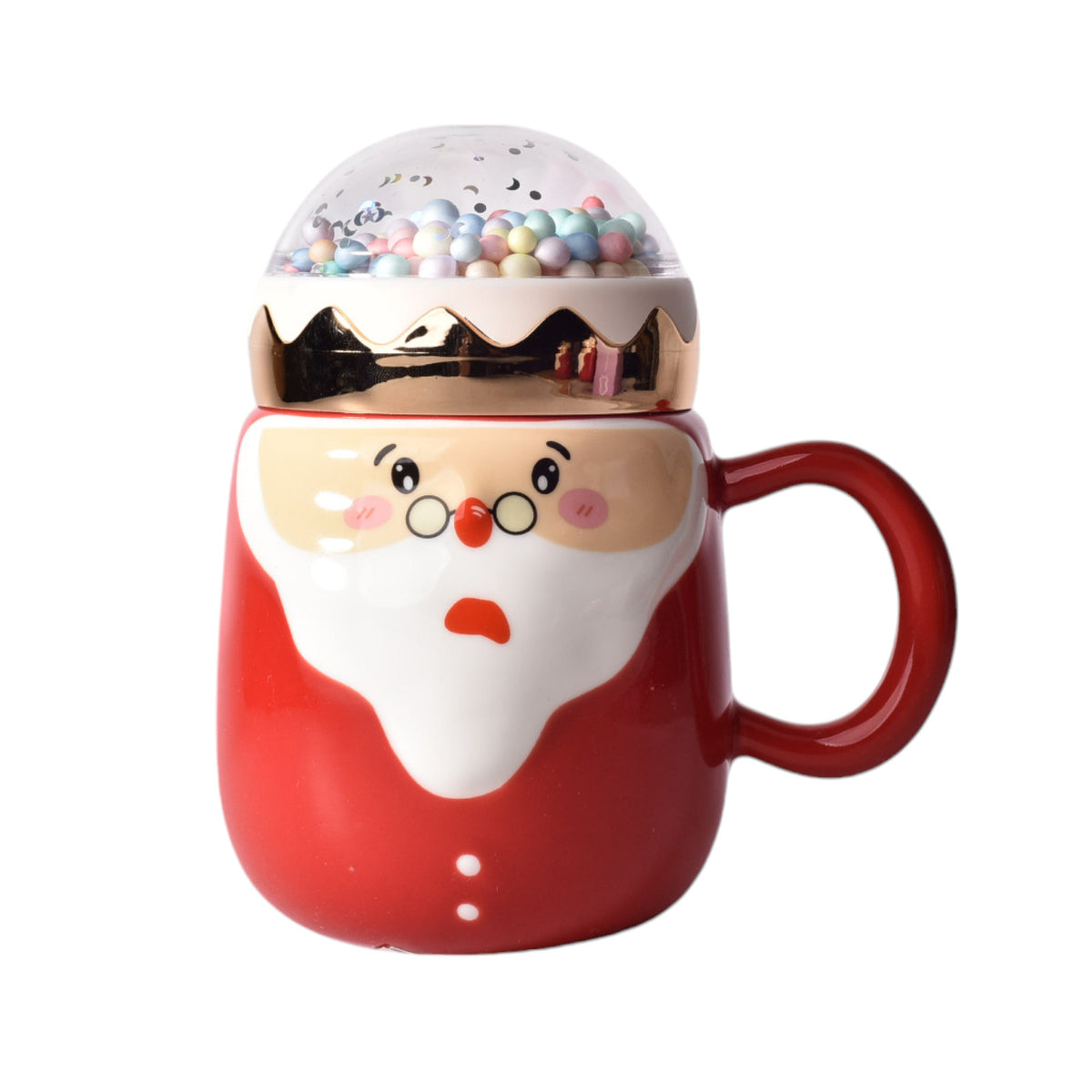 mug pocillo ceramica de navidad con tapa