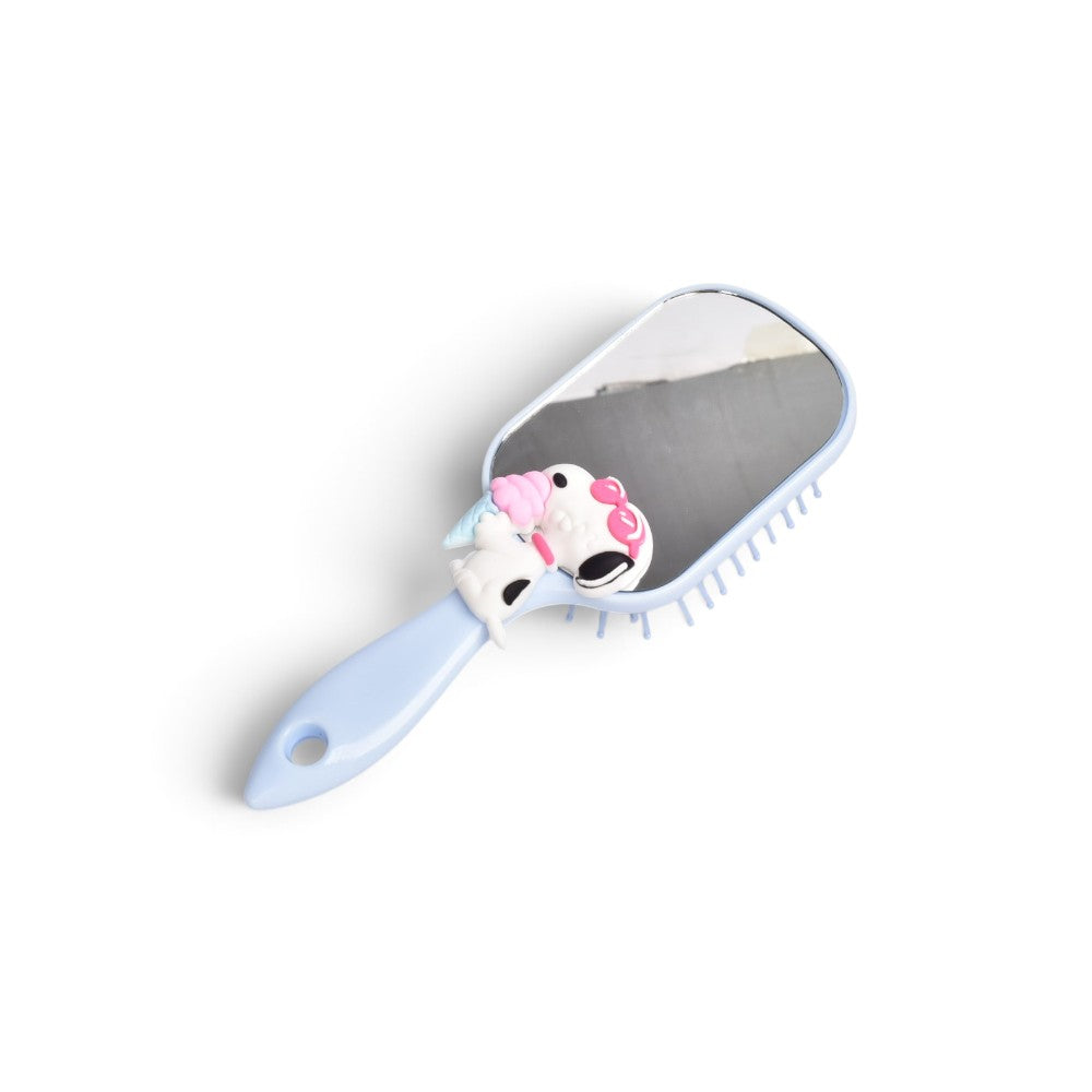 cepillo plastico con espejo para cabello prj dim: 17x6cm