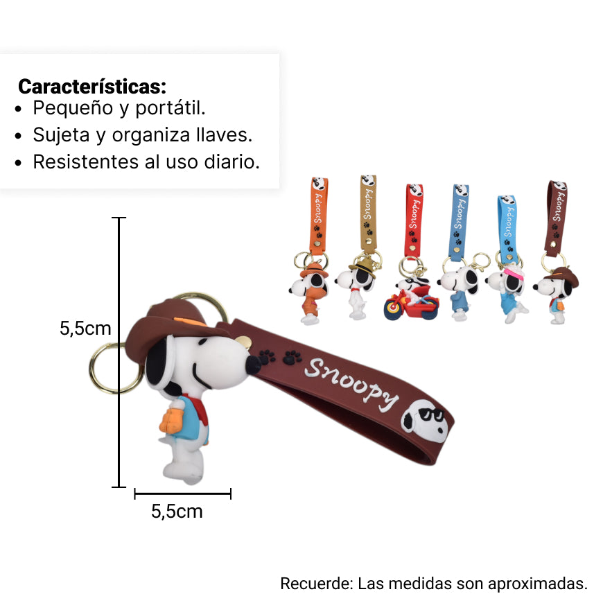 llavero silicona snoopy personaje dim:5