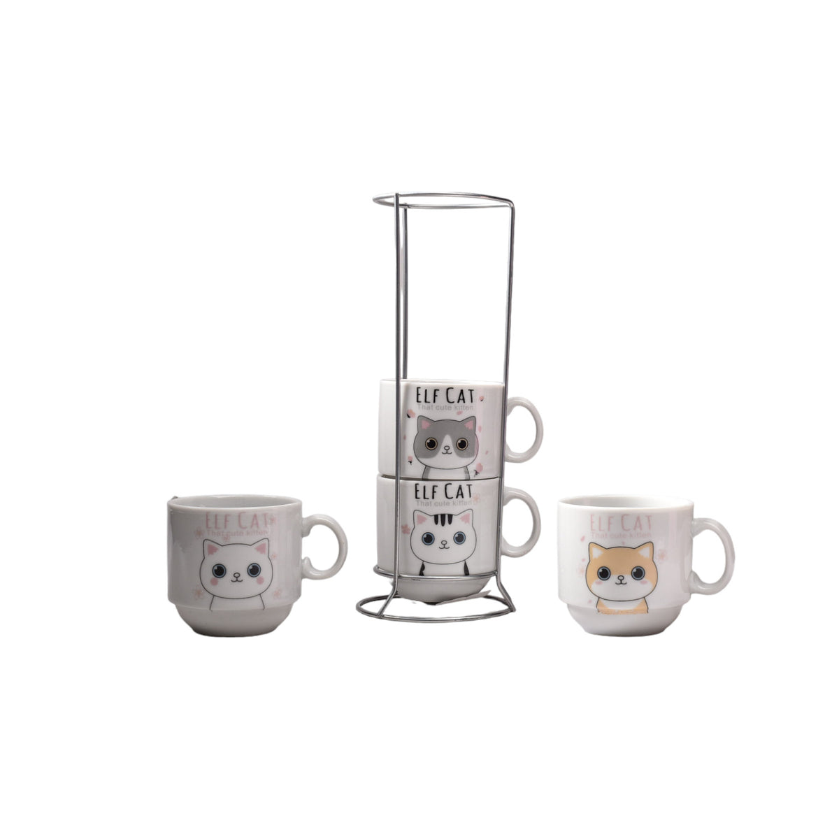 set 4pcs pocillos ceramica con base pequeño