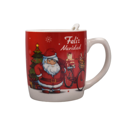 POCILLO Y CUCHARA NAVIDAD EN CERAMICA