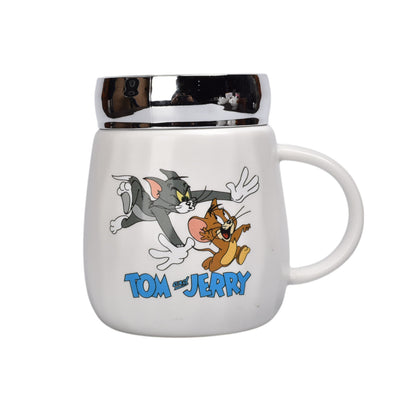 MUG POCILLO CERAMICA CON TAPA PERSONAJE 470ML DIM:7X9X11