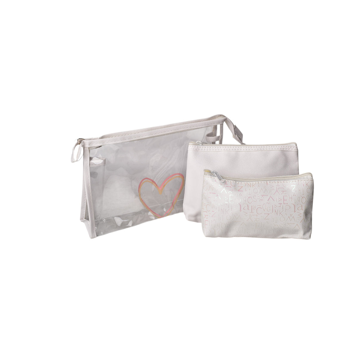cosmetiquera x 3 und maquillaje poliester sintetico pvc dim: