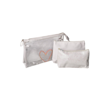 COSMETIQUERA X 3 UND MAQUILLAJE POLIESTER SINTETICO PVC DIM: