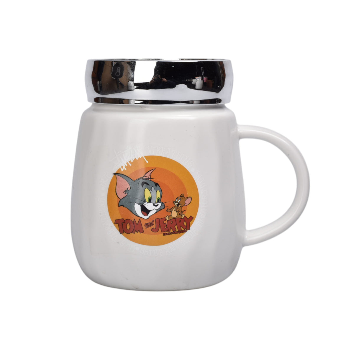 mug pocillo ceramica con tapa personaje 470ml dim:7x9x11