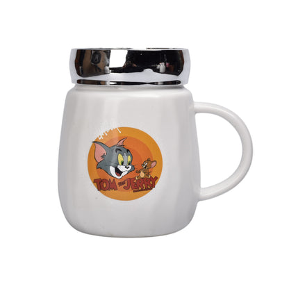 MUG POCILLO CERAMICA CON TAPA PERSONAJE 470ML DIM:7X9X11