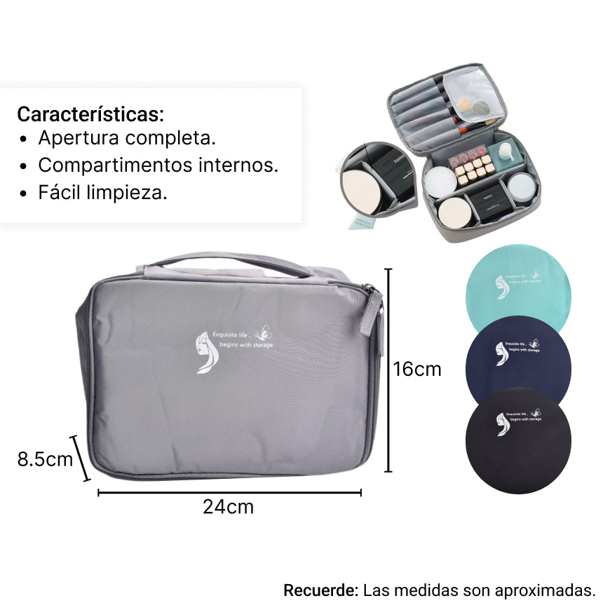 cosmetiquera en poliester dim:26*19*8.5 cm