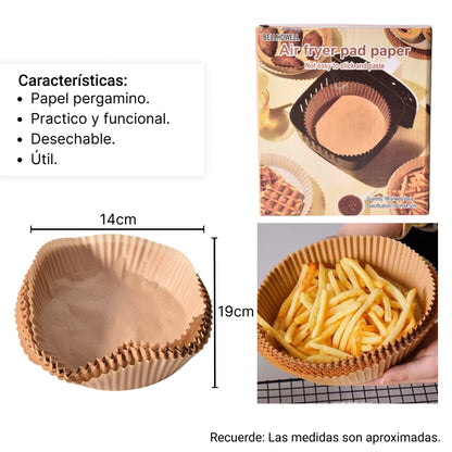 PAPEL PROTECTOR PARA FREIDORA AIR FRYER PERGAMINO DIM:16X16X