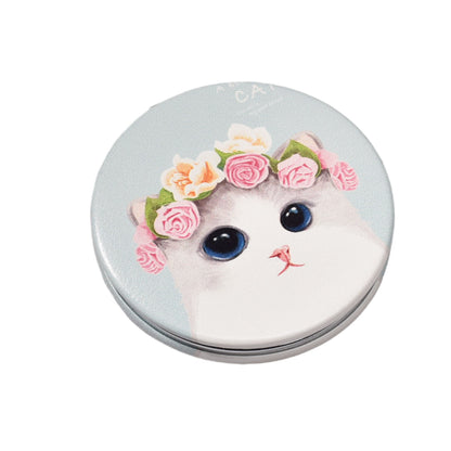 ESPEJO REDONDO PLASTICO CARTERA GATO DIM: 7x7CM