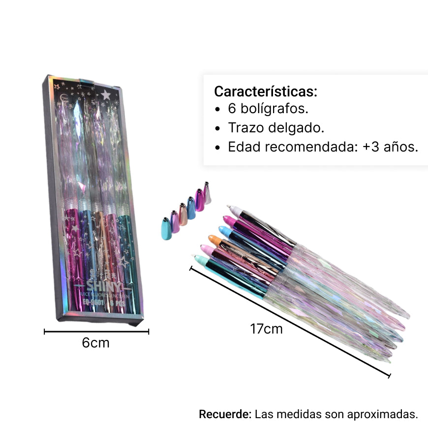 esfero x 6 pcs
