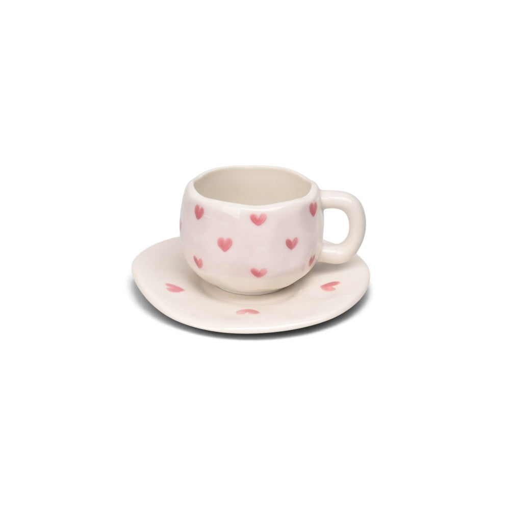 pocillo set con plato 140ml ceramica