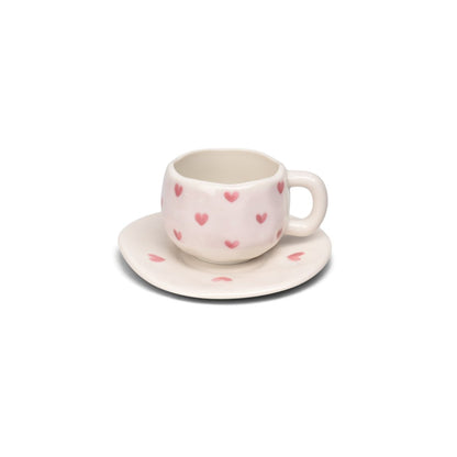 POCILLO SET CON PLATO 140ML CERAMICA