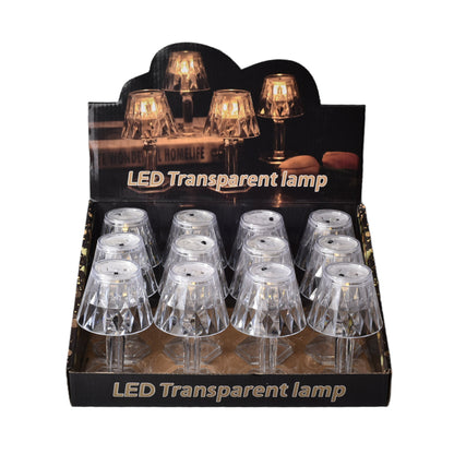 LAMPARA DECORATIVA CON LUZ LED PLASTICA DE PILA DIM:6X6X12