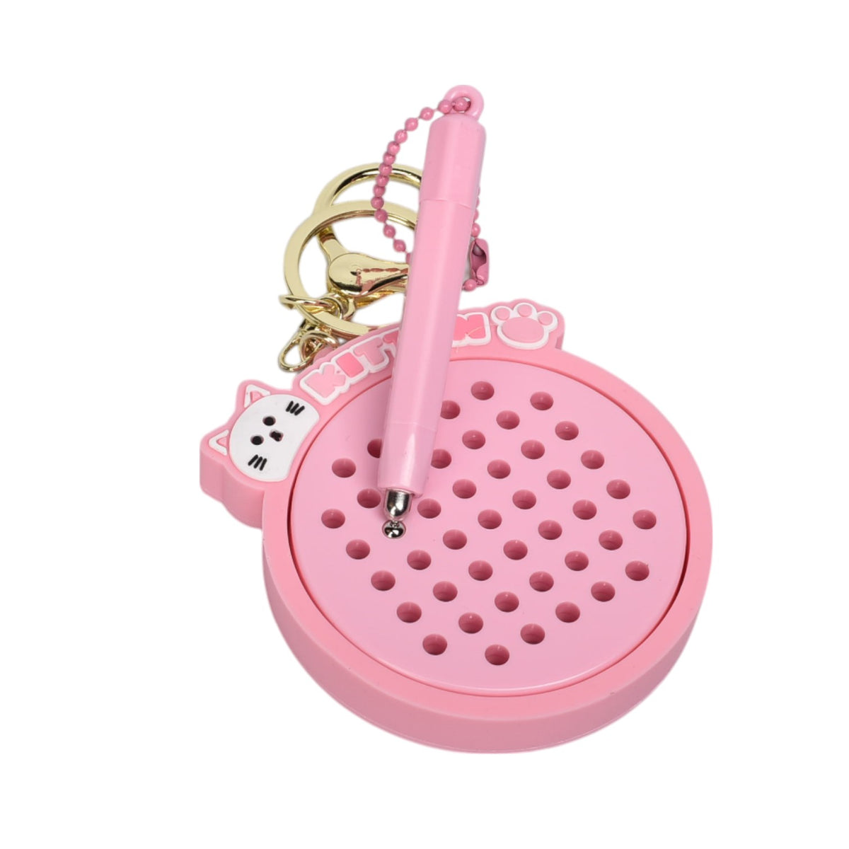llavero plastico forma de juego rosado negro cafe dim:8x7x1