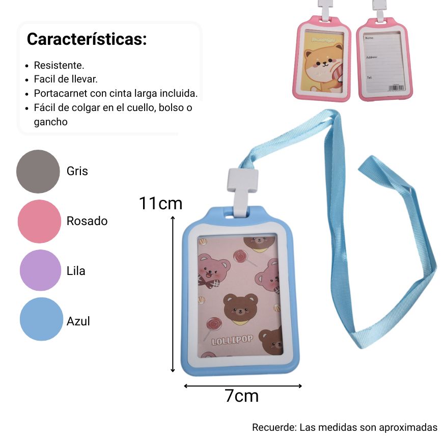 portacarnet plastico poliester dim:7x11