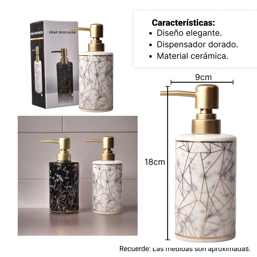dispensador para jabon liquido ceramica negro y blanco