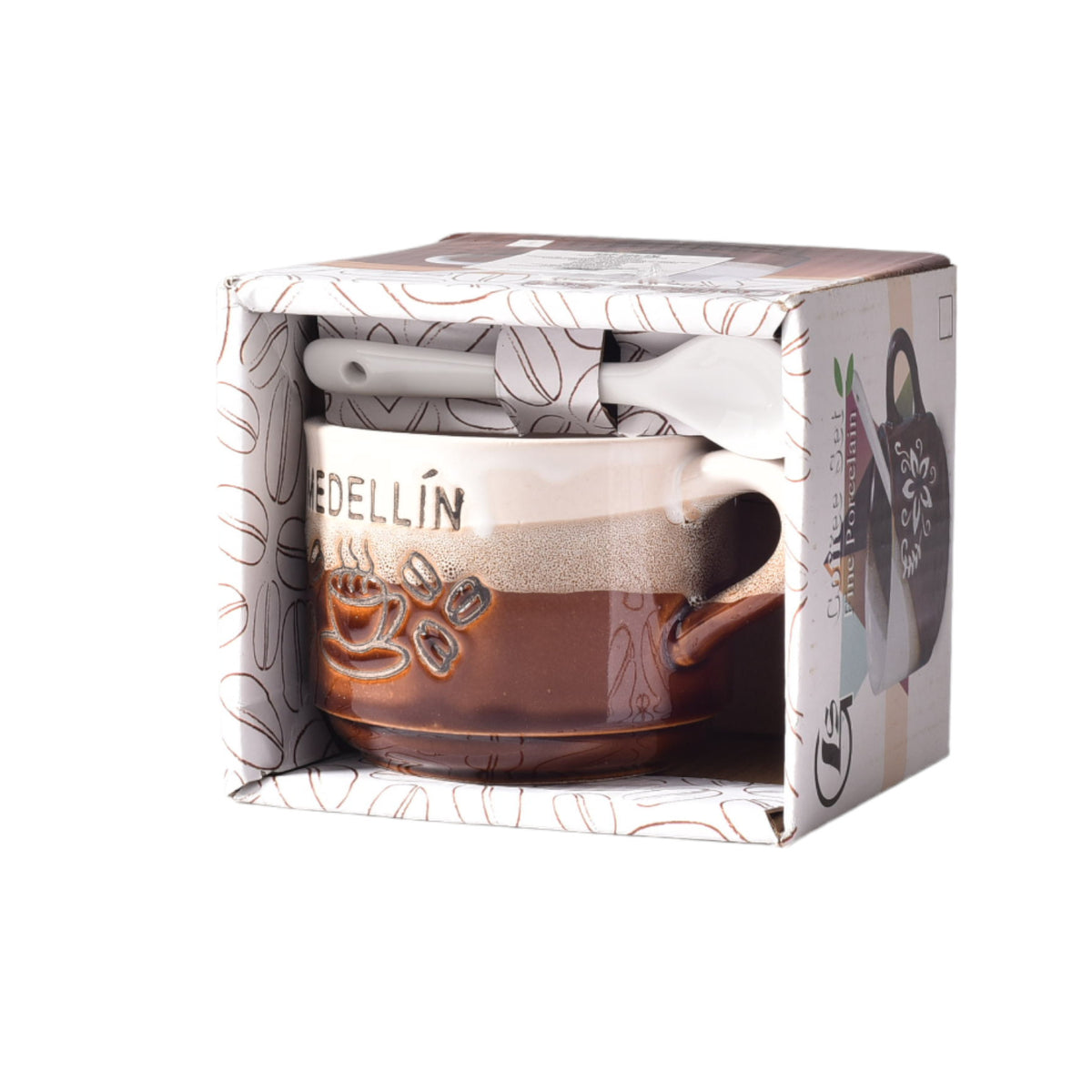pocillo con cuchara ceramica dim:7x7x6