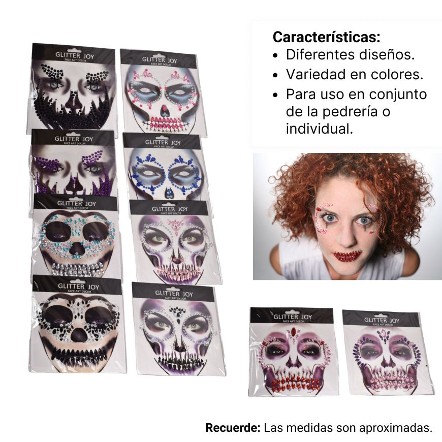 pegatinas faciales gemas decorativas adhesivas