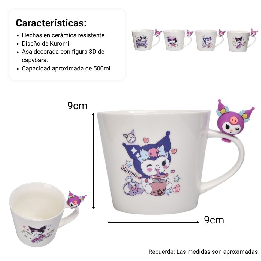 mug pocillo de ceramica personaje 500ml dim:10x10x9