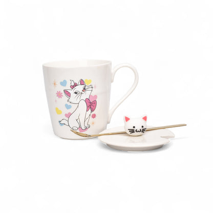 MUG POCILLO CERAMICA PERSONAJE CON TAPA Y CUCHARA 370ML DIM:9X8