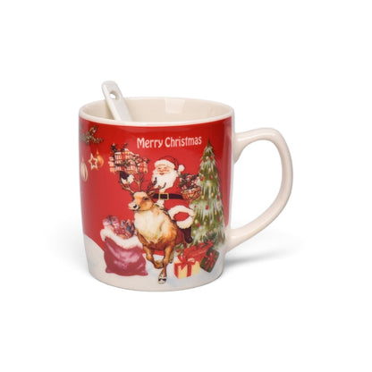POCILLO SET CON CUCHARA NAVIDAD 210ML