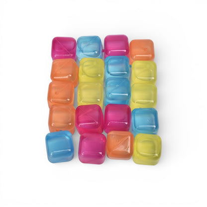 SET 20UND CUBOS DE HIELO DE COLORES REUTILIZABLE PLASTICO PARA BEBIDA FRIA