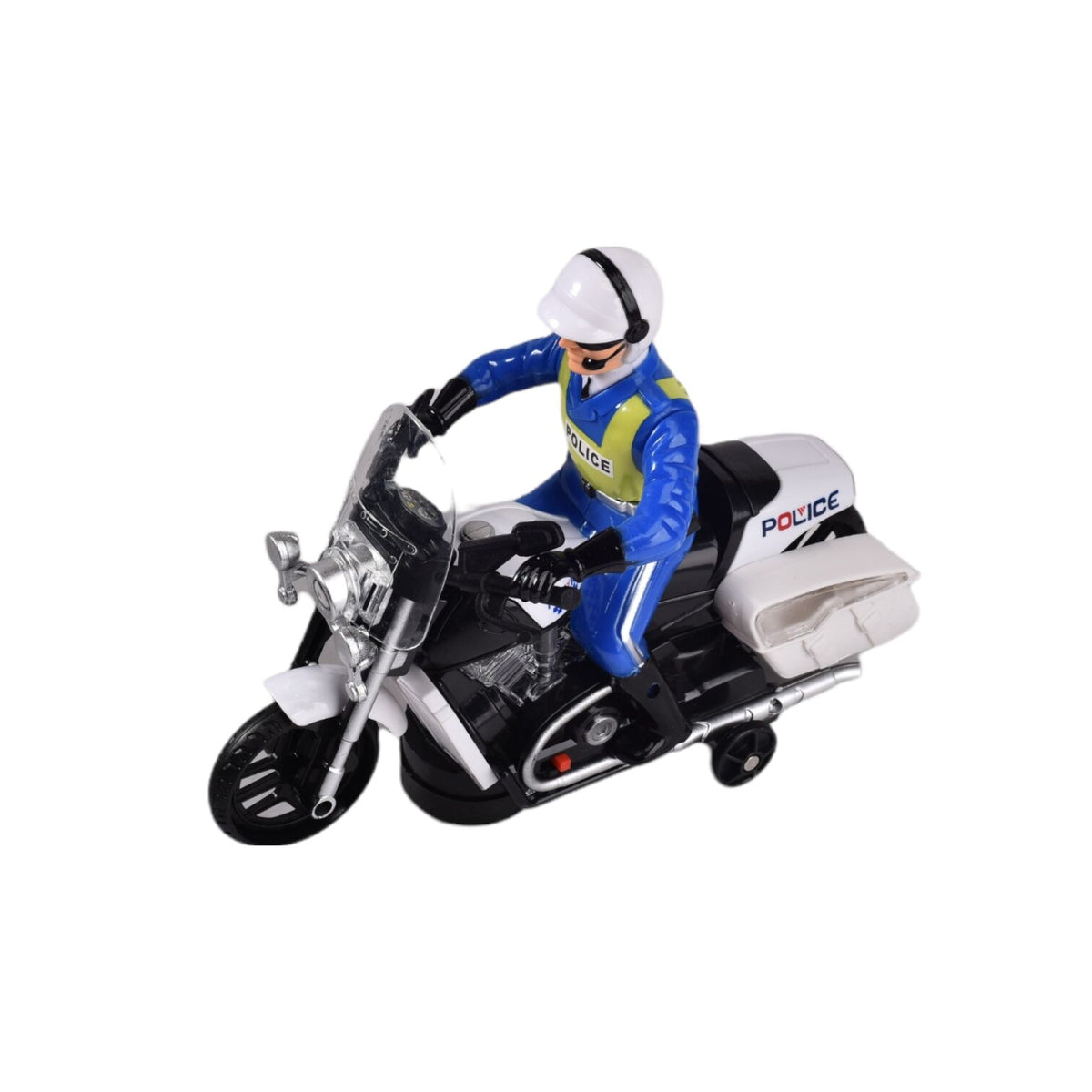 moto policia luces y movimiento dim:21x16.5x9cm