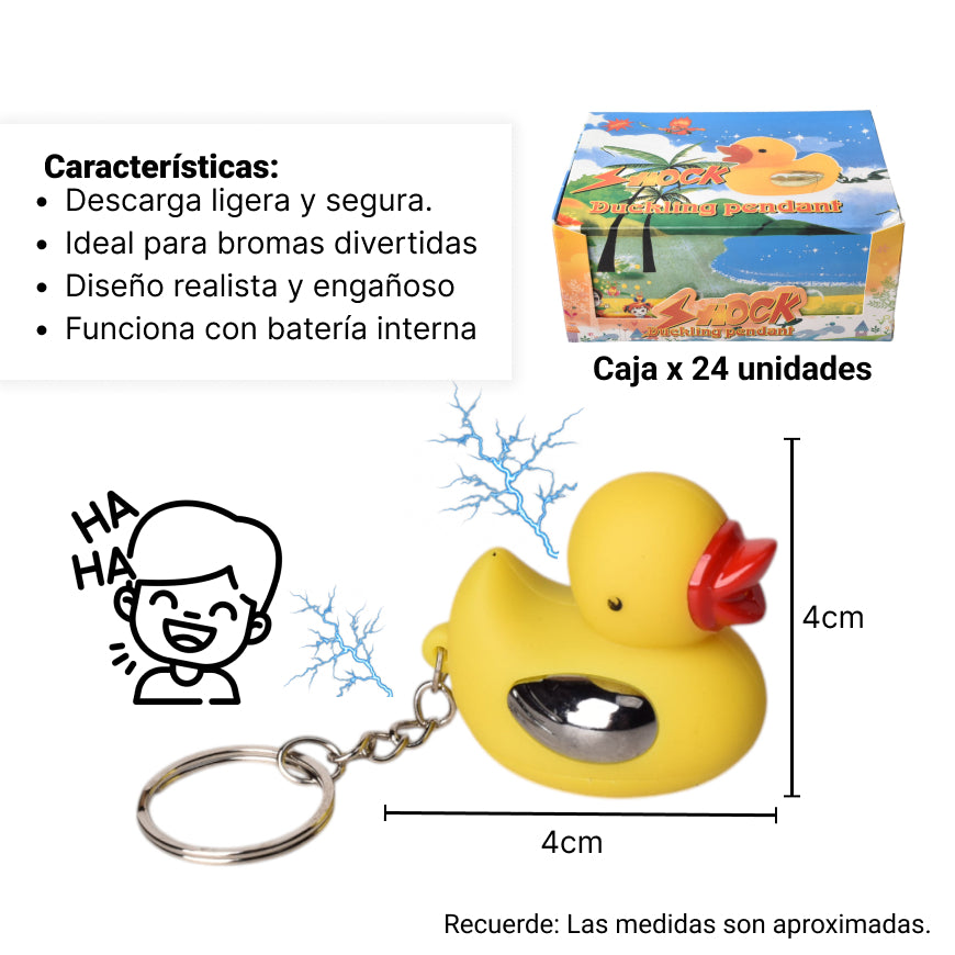 llavero broma shok forma pato plastico+metal dim:4x4