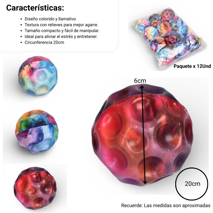 pelota desestresante multicolor dim: 6,3