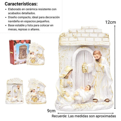 ADORNO FIGURA DE PESEBRE RESINA BLANCO DIM:12X9X3