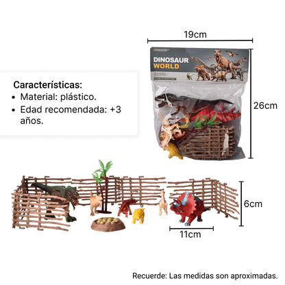 SET DINOSAURIOS JUGUETE DIDACTICO PLASTICO COLECCIÓN NIÑOS