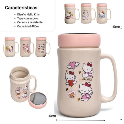 MUG POCILLO CERAMICA PRJ TAPA ESPEJO 480ML
