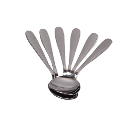 CUCHARA X 6UND EN METAL ACERO INOXIDABLE DIM:20CM